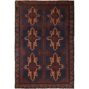 Traditional Hand-Knotted Afghan Oriental Wool Area Carpet Rug 2'9x4'0 ft. W14948 - Picture 1 of 8