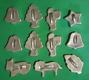 Vintage Lot of 11 Aluminum Metal Cookie Cutters Various Shapes - Picture 1 of 9