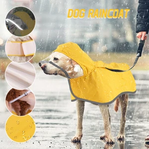 Adjustable Waterproof Dog Raincoat Pet Portable Hooded Travel Raincoat - Picture 1 of 11