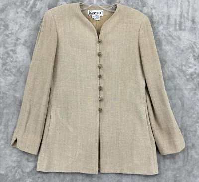 复古 Carlisle Blazer 女式 4 真丝纽扣编织纽扣职业夹克 — 第 1/4 张图片
