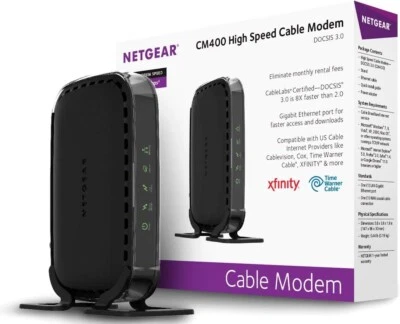 Netgear CM400 High Speed Cable Internet Modem DOCSIS 3.0 340Mbps w/ Box - Image 1 of 4