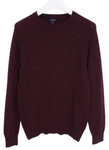J. CREW Jumper Men's MEDIUM Pullover Lambswool Knit Crew Neck Burgundy - Picture 1 of 9