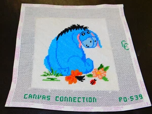Completed Needlepoint Canvas CC CANVAS CONNECTION Winnie the Pooh EYEORE - Picture 1 of 4