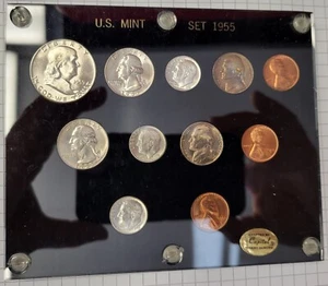 1955 Complete US Mint Set. In Capital Holder. 11 Coin Silver Set. P,D,S Mints. - Picture 1 of 6