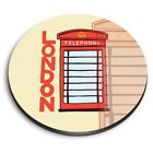 1x Round Fridge MDF Magnet London Red Telephone Box UK GB  #58753