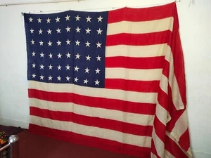 vintage American flag USA wool flag 48 sewn stars united states' of America - Picture 1 of 16