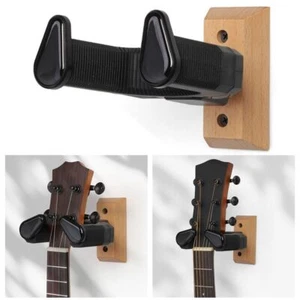 Beech Base Guitar Wall Hook Auto Lock Mandolin Storage Rack - Picture 1 of 9