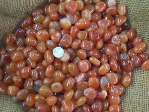 2000 Carat Lots of Polished Tumbled Carnelian + FREE Faceted Gemstone - HIGH END - Picture 1 of 1
