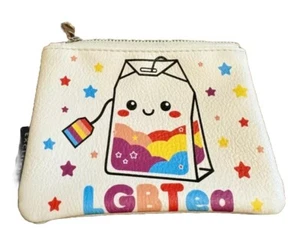 Boxlunch Gay LGBT Queer Pride LGBTea Coin Purse Cardholder 3 3/4" H x 5" W RARE - Picture 1 of 8