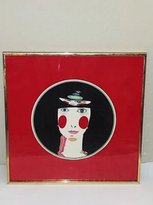 Matryoshka Portrait on a Red Background Lithograph by John Luke Eastman 1974 - Picture 1 of 4
