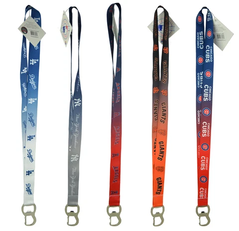 MLB Licensed Ombre Lanyard Bottle Opener & Clip Keychain Cover
