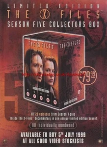 The X-Files Season 5 Collector Box 1999 Magazine Advert #3732 - Bild 1 von 1
