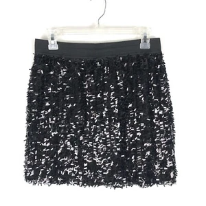 Willi Smith Skirt Size Medium Black Sequin Lined Elastic Waistband Event Party - Bild 1 von 8