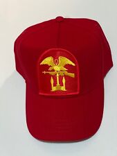 US NAVY AMPHIBIOUS ASSAULT RED 5 PANEL 100% COTTON WOVEN FABRIC MILITARY HAT