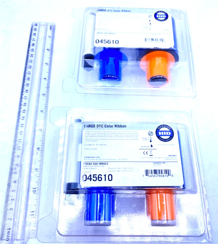 HID Fargo Lot of 2 DTC Color Ribbon 500 Images Compatible W DTC1500 045610 New - Image 1 of 3