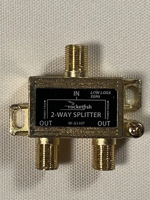 Rocketfish 2-Way Coaxial Splitter RF-G1307 Two Way Cable Satellite TV Television - Image 1 of 3