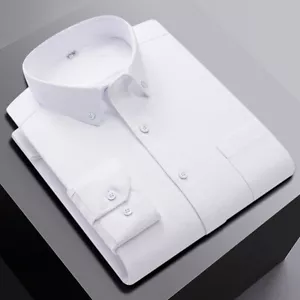 Herrenkleid Oxford Shirts Formelles Geschäft Langarm Baumwolle Freizeit Shirts Tops - Bild 1 von 7