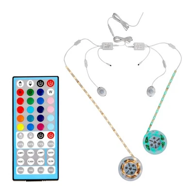 LED Strip Bettlicht 2 x 1,5m 2,6W 270lm RGBW 2 x Bewegungsmelder Fernbedienung - Bild 1 von 2