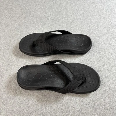 Vionic Wave Sandals Woman 6 Black Flip Flops Orthotic Arch Support Beach Comfort - Image 1 of 4