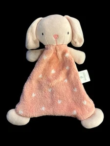 Lullaby Lane Bunny Rabbit Plush Lovey Pink Hearts 10” Triangle 2022 Security - Picture 1 of 4