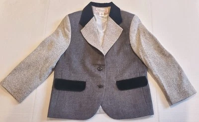 Blazer Bonpoint Gris 100% Lana Niñas Talla 8 En Excelente Condición  Foto 1 de 4