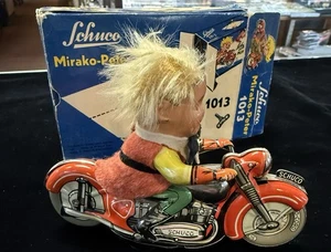 Motocicleta de hojalata Schuco Mirako-Peter 1013 de colección - Hecha en Alemania Occidental sin llave - Imagen 1 de 8