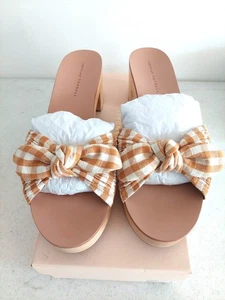 Loeffler Randall Gingham Canvas Slipper Regina Clog Absatz Sandalen (Größe 10) - Bild 1 von 5