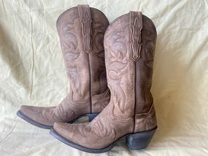 Botas occidentales Dan Post de cuero con punta corta marrón para mujer talla 7 m - Imagen 1 de 8