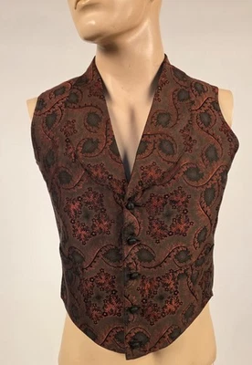 MEN’S CIVIL WAR 1860’S RICH SILK BROCADE WAIST COAT / VEST - Image 1 of 4
