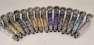 2 Stück 3" SILVER WAVES Metall Rauchen Handpfeifen mit Sieben (2 Pfeifen & 5 Siebe) - Bild 1 von 9