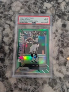 2020 Panini Prizm Emergent Green #12 Jalen Hurts RC Rookie Color Match PSA 9  - Picture 1 of 17