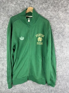 Vintage Notre Dame Jacket Mens Large Adidas Track God Country NCAA Football 80s - Picture 1 of 9