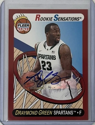 Fleer Retro Draymond Green Rookie Sensations Fleer RC 2012-13 automático Spartans Foto 1 de 2