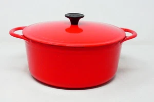 Vintage Cousances Le Creuset Enameled Cast Iron Dutch Oven #22 3.5 Qt Red France - Picture 1 of 10