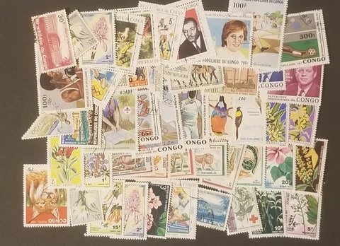 CONGO 50 Used and Unused Mint MH Postage Stamp Lot z8350 Cover