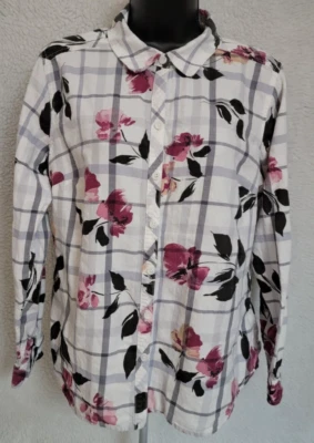 Croft & Barrow Womens Shirt Top Blouse Size Medium Petite PM Multicolor Floral - Image 1 of 4
