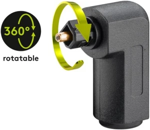 Adaptador en ángulo recto TOSLINK macho a hembra para cable óptico SPDIF - giratorio - Imagen 1 de 6
