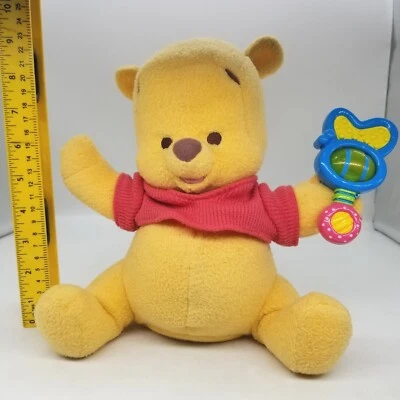 Disney Mattel Fisher Price Vintage 2001 Talking Winnie the Pooh w/ Rattle Plush - Image 1 of 4