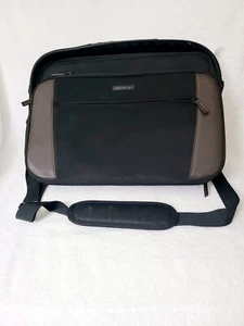 Eddie Bauer Black Nylon Laptop Messenger Bag Pockets Adjustabable Shoulder Strap - Picture 1 of 16