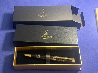 Roller Pen schwarz gold   Ming Drache Porzellanmanufaktur Meissen im Etui - Bild 1 von 4