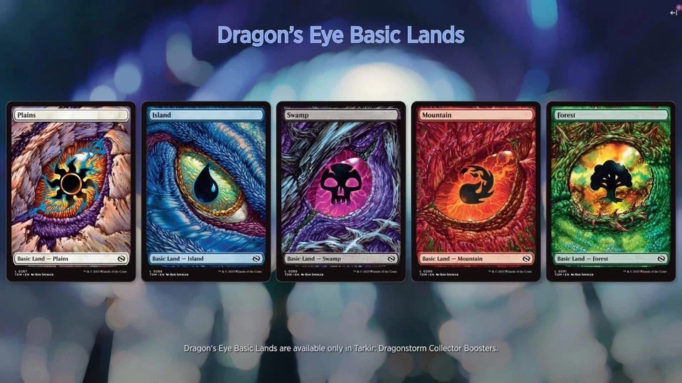 MTG Tarkir Dragonstorm Dragon's Eye Full Art Land Non-Foil Set of 5 English - Image 1 of 1