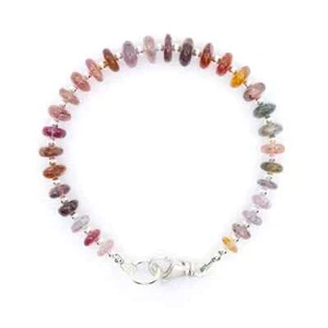 Genuine Burmese Spinel Bracelet, Bright Jewel Tones of Raspberry Pink, Purple - Picture 1 of 6