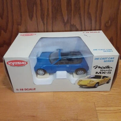 1:18 Diecast Car Kyosho Mazda Miata Mx-5 Blue Eunos Roadster First Gen - Image 1 of 4