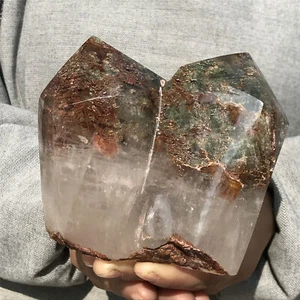 2.46LB Natural Ghost Phantom Obelisk quartz crystal double point wand Gem AX4238 - Picture 1 of 11