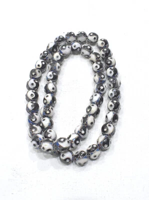 Cuentas Yin Yang Esmalte Chino Negro Blanco Foto 1 de 4