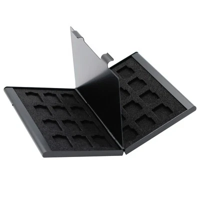 Estuche para tarjetas de memoria de aluminio negro 24 ranuras - Tarjeta micro SDHC Lexar SanDIsk Kingston Foto 1 de 3