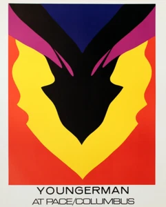 JACK YOUNGERMAN At Pace-Columbus 29" x 23" Lithograph 1977 Pop Art Red, Yellow, - Picture 1 of 1