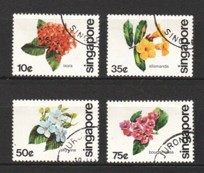 SINGAPORE 1980 FLOWERS OF S'PORE COMP. SET OF 4 STAMPS SC#363-366 IN FINE USED - Image 1 of 4