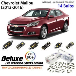 LED Interior Light Kit for Chevy Malibu 2013-2016 + License Plate Light Bulbs - Foto 1 di 8