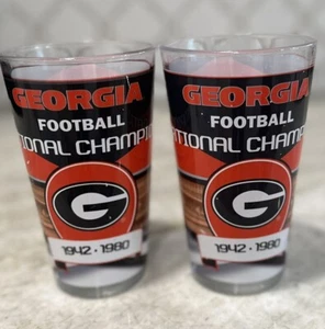 De colección Años 80 Georgia Bulldogs Vidrio de Pinta Cerveza Campeones Nacionales UGA NCAA 1980 1942 - Imagen 1 de 10